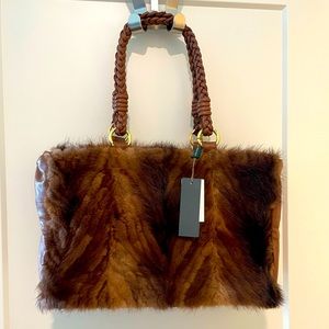 Mink Paolo Masi shoulder bag! New, with tags